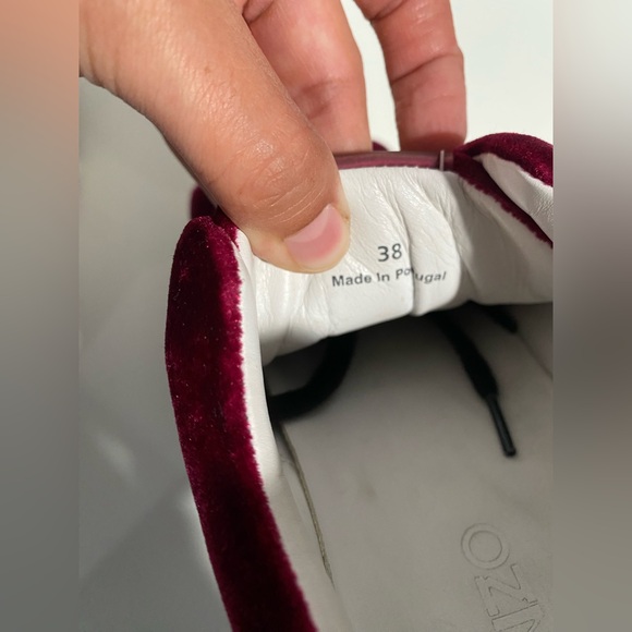Women's Kenzo Burgundy‎ Velour Velvet Platform Sneakers 38 - Picture 8 of 8